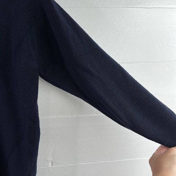BANANA REPUBLIC Dark Navy Blue V Neck 3/4 Sleeve Merino Wool Sweater Top Size XS - Picture 8 of 11